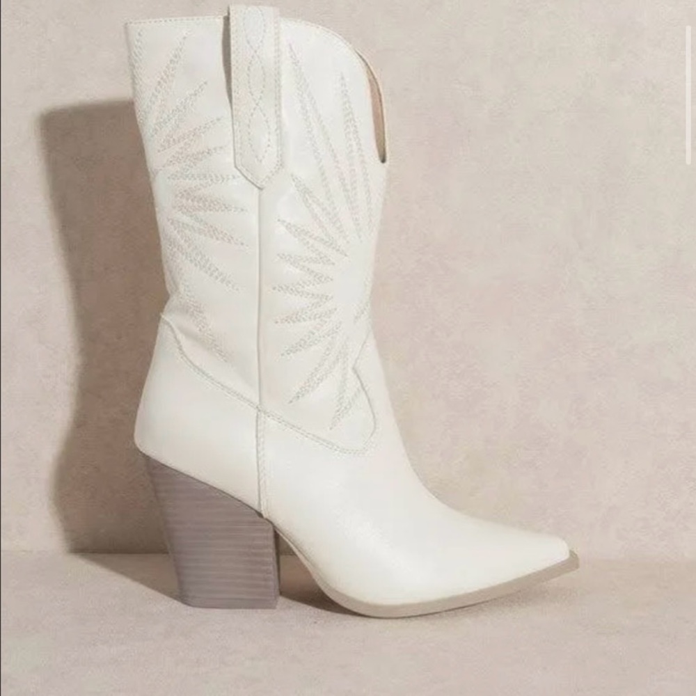 White Western Boots